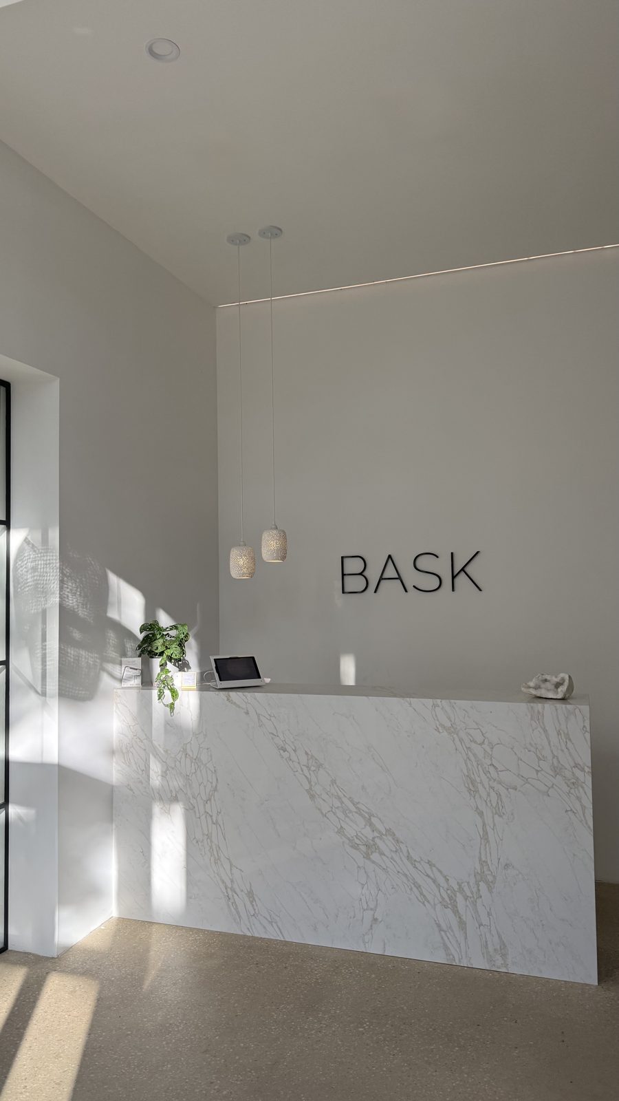 Front desk at BASK Hot Yoga Brielle, NJ